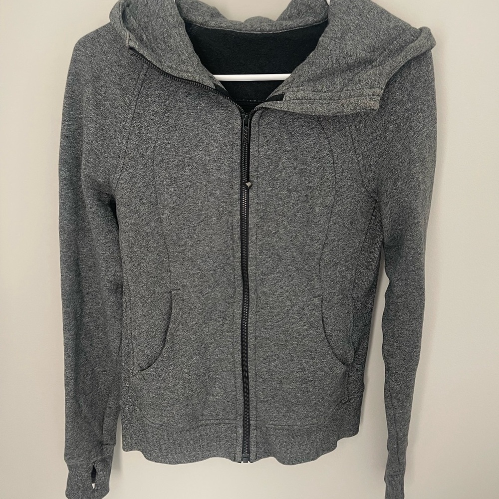 Lululemon Gray Zip-Up Scuba Hoodie